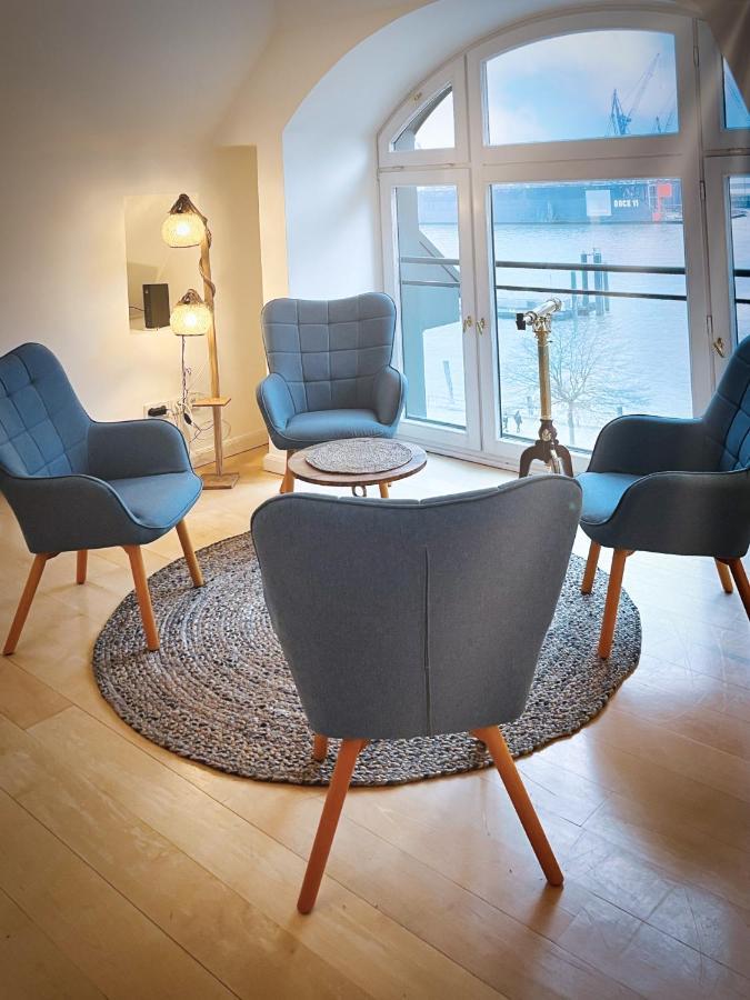 Loft-Panoramablick-Hafen & Elbe! Apartment Hamburg Exterior foto